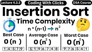 Insertion sort time complexity | Insertion sort algorithm | Insertion Sort in Data Structure