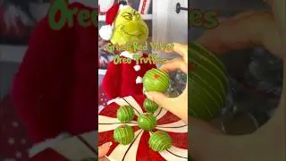 Grinch Red Velvet Oreo Truffles | No-Bake Oreo Truffles #shorts #nobake