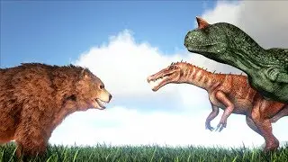 Direbear VS Carno & Baryonyx | ARK: Survival Evolved | Cantex