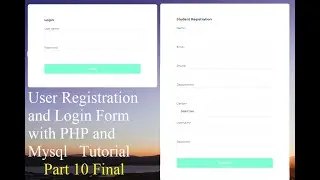 User Registration and Login Form with PHP and MySQL Tutorial 10- Final