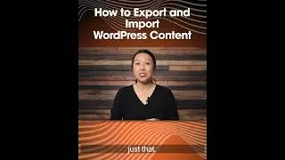 #Shorts - How to Export and Import Content between WordPress Sites