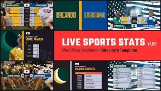 Live Sports Stats Sizzle Reel - Dataclay Templater Autograf After Effects-Pre-rigged & Data Mapped