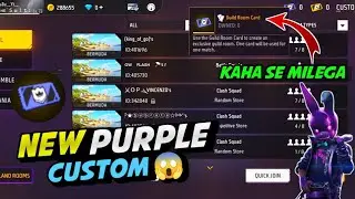 New Purple Custom In Free Fire | Guild Room Card In Free Fire | How To Create Guild Room Card Custum