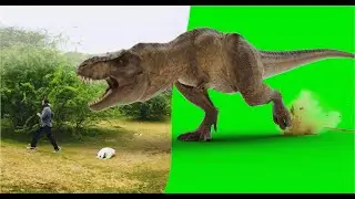 T-Rex Chase Green Screen | Dinosaur Green Screen