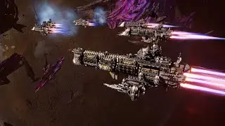 Imperial Navy vs Orks - Massive Battle - Battlefleet Gothic Armada 2