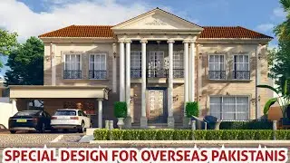 A Complete Design of Super Luxury Spanish Villa - 2 Kanal House 3D Elevation, Plans & Cost Estimate