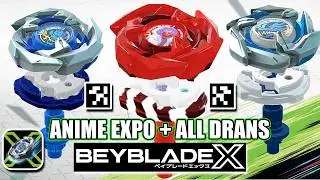 QR ANIME EXPO SWORD DRAN + ALL DRAN QR CODES Beyblade X App Hasbro Códigos