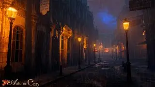 VICTORIAN AMBIENCE: Victorian London Thunderstorm  (Horses, Bells, Walking on Cobblestone)