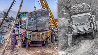 Heavy Duty Truck Narrowly Escapes Load Disaster ! Mountain Rescue