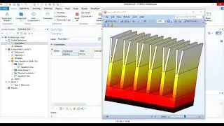 Heat transfer simulation of heat source with fins using Comsol