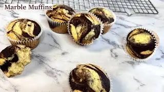 Easy and quick Marble Muffins | Chocolate Vanilla Marble cupcakes