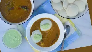 My favorite weekend brunch - Sambar, Instant Idlis, and Quick Coconut chutney | South Indian Food