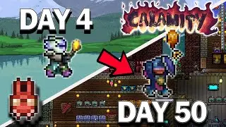 I Spent 100 Days in Terraria Calamity Master Revengeance Mode - Episode I (1-50)