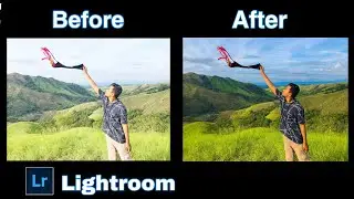 Cara mengubah warna langit jadi biru cerah berawan di lightroom - Preset lightroom