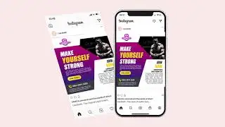 Creative fitness Instagram Post Banner | Photoshop Tutorials