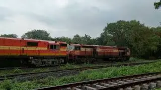 Red WDP4D of old ICF Rajdhani Livery with WDG3A🔥Iron Man of Indian Railways Failed EMD with ALCO