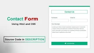 how to make contact form in html and css | contact form