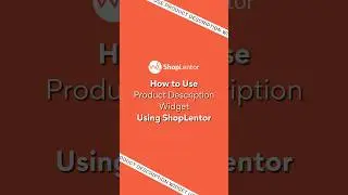 How to Use Product Description Widget Using ShopLentor #elementor #woocommerce #wordpress #shorts