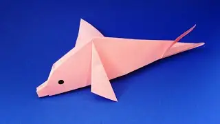 Paper dolphin. How to make an origami dolphin