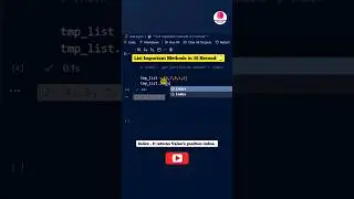 Python List Important Methods in 30 Seconds⌛ #python #programming #shorts #asmr