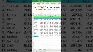 How to Use the BYCOL Function in Excel