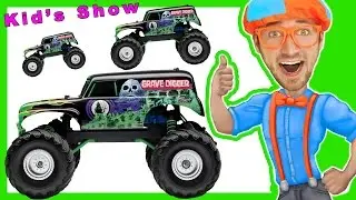 Learn Shapes & Numbers with Toy Monster Trucks with Blippi