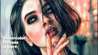 Watercolor process Part of the face