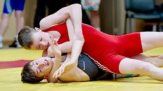 U17 A. Hudjakovs (LAT) vs R. Kalmuks (LAT) 48kg. Youth boys greco-roman wrestling.