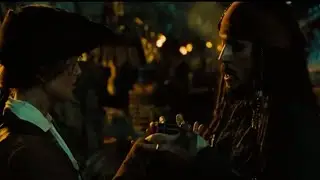 jack sparrow and elizabeth swan being iconic for 2 minutes and 46 seconds