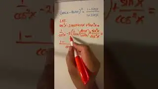 Using the left side onoy to prove trigonometric identities #maths #mathproblems #learnmaths