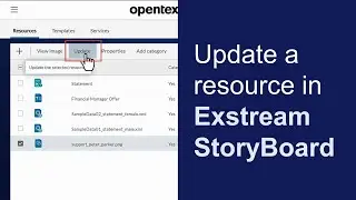 Update a resource | OpenText Exstream WorkShop and StoryBoard