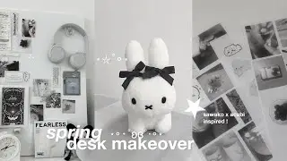 desk makeover ꕤ*.ﾟ🐰 : slice of life, productive, acubi girl, spring, pinterest inspired