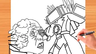 How to Draw New Titan TV Man vs Scientist Toilet easy - Skibidi Toilet | Drawing Step by Step