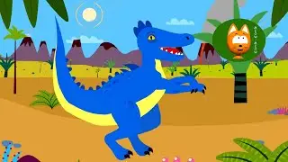 Dino Dinosaur Song -  Meow Meow Kitty  -  song for kids