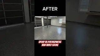 Epoxy Vs Polyaspartic floor finishes. New video soon! #shorts #garage