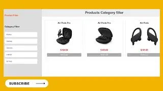 Category Filter | Products Category Filter | Filter using JavaScript