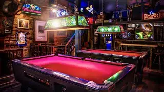 Roadhouse Ambience 🎱🍻 Billiards Bar Lounge Sounds & Smooth Blues Guitar 🎸🎧 10 Hours