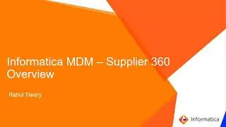 Overview: Informatica MDM Supplier 360