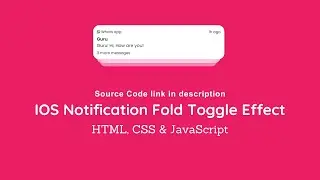 IOS Notification Fold Toggle with HTML CSS and JavaScript Code