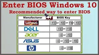 Enter BIOS Windows 10 - Recommended way to enter BIOS