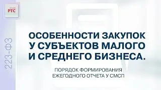 Особенности закупок у СМСП. Порядок формирования ежегодного отчета (19.01.2023)