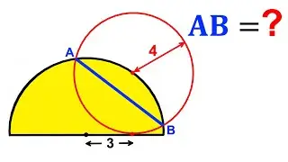 Can you find the chord AB length? | (Radius) | #math #maths | #geometry