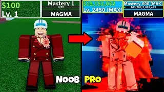 Beating Blox Fruits as Akainu! Lvl 0 to Max Lvl Noob to Pro Full Human v4 Awakening in Blox Fruits!