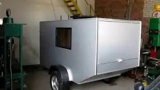 Build a camper in the garage. Handmade travel trailer camper