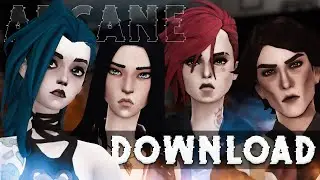 arcane JINX + VI + CAITLYN + VIKTOR | download | sims 4 CAS