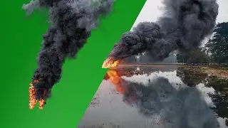 green screen video | MASSIVE Fire and Smoke Plumes | smoke green screen effect