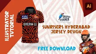 Sunrisers Hyderabad Jersey Design | Adobe Illustrator | Tutorial | Sublimation Printing