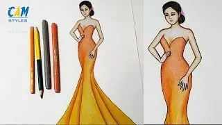 Dress drawing : How to draw a dress design | Fashion illustration art