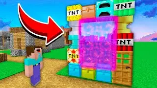 Minecraft - HOW NOOB BUILD THIS STRANGE PORTAL OF MULTI DOOR, TNT AND CHEST ? AMV SHORT Animation