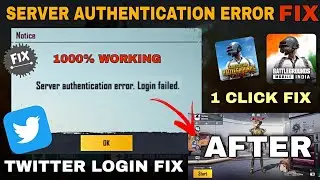 Server authentication error login failed bgmi twitter Fix | Pubg Twitter Login Problem Solve